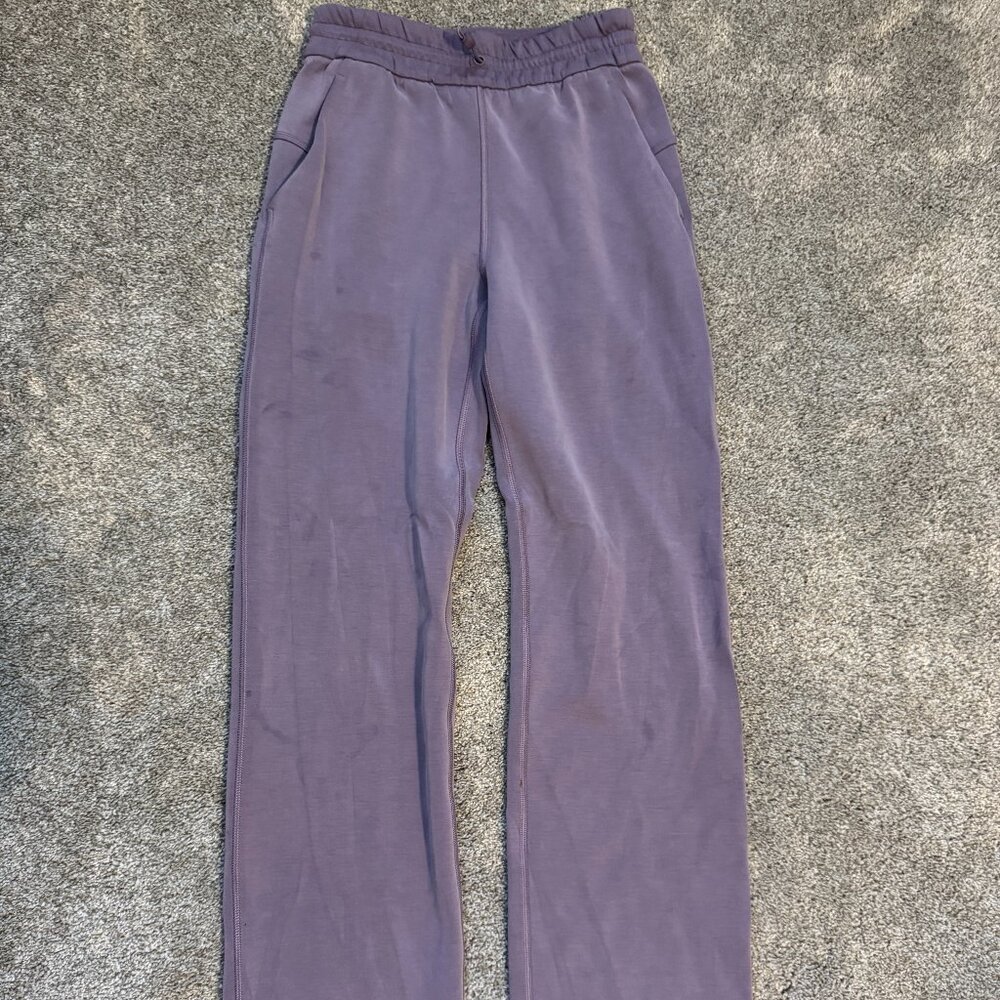 Lululemon purple modal blend joggers straight leg size 2 drawstring waist